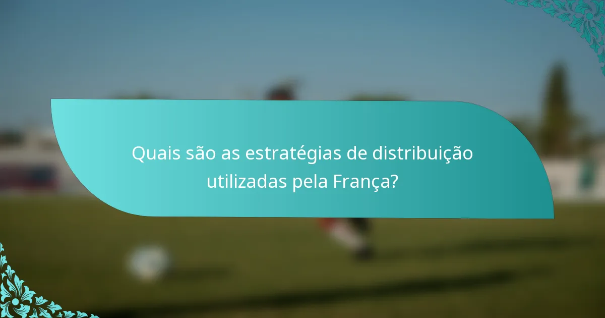 Quais são as estratégias de distribuição utilizadas pela França?